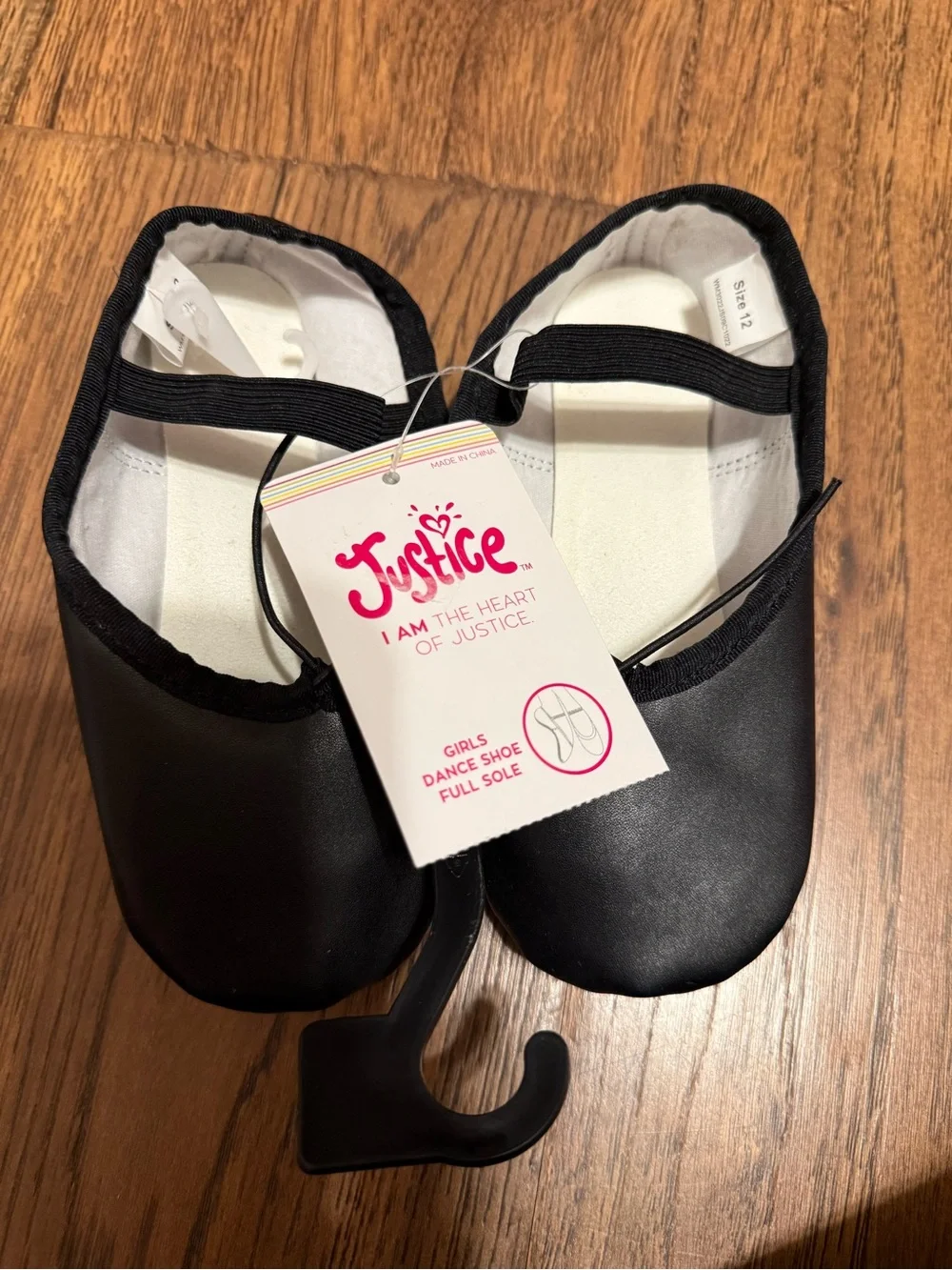 Black Ballet Flats with Strap - Girls size 12